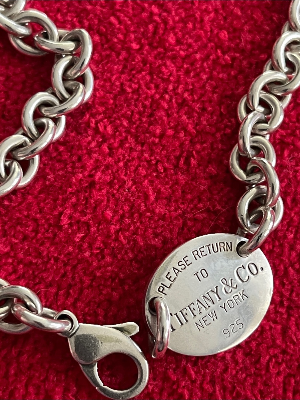 Tiffany & Co. Sterling Silver Heart Tag Chunky Chain necklace